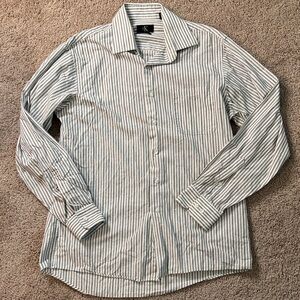 Calvin Klein Men's Striped Button-Down Shirt - Gray and White